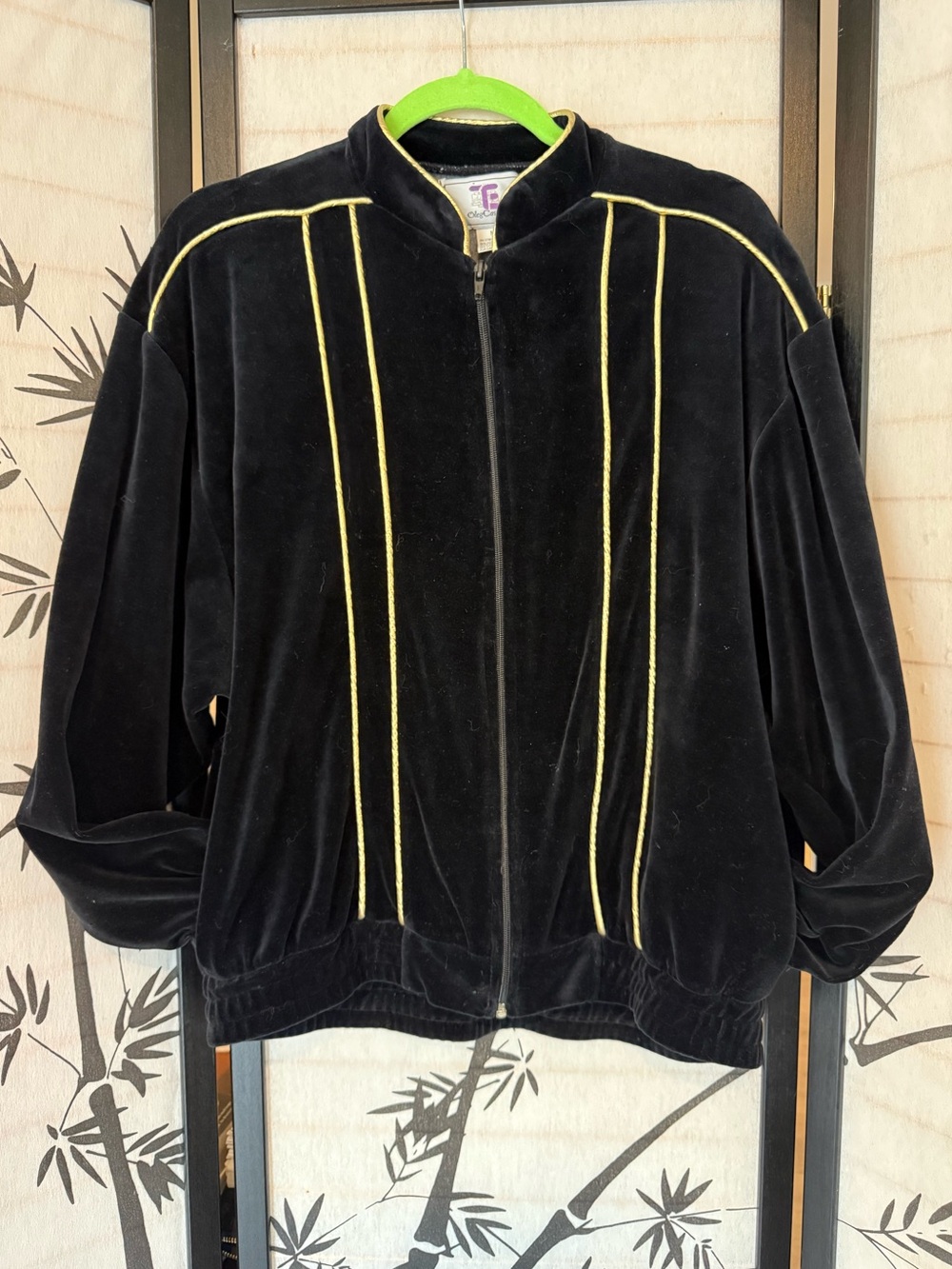 💙Navy Blue Velour Jacket with Gold Accents💙